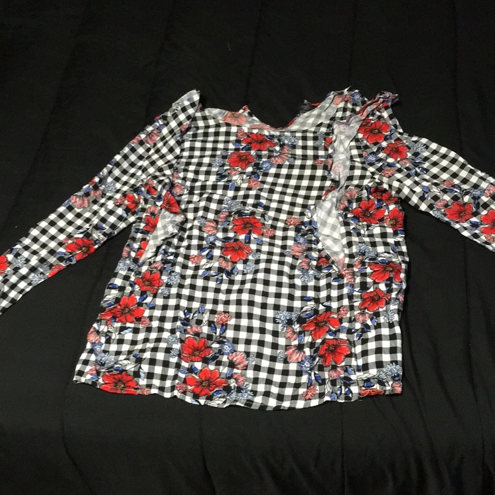 Flower checkers shirt